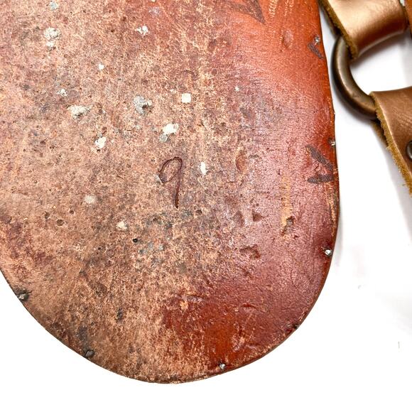 Beek Sparrow Flat Sandals Rose Gold Strappy Brown Leather Slip On Open Toe Sz 9 - Picture 12 of 12